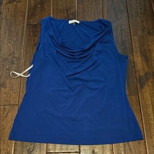 Calvin Klein Royal Blue Drape Neck Blouse